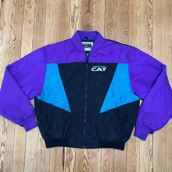 Vintage 90s Arctic Cat Color Block Snowmobile Jacket - Men's XL - Picture 1 of 7